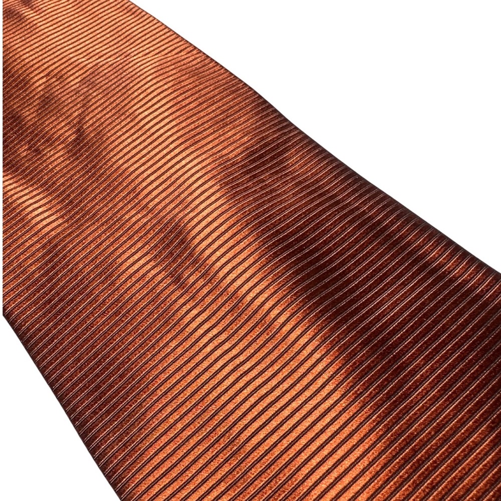 Jos‎ A Bank Mens Rust Copper Ribbed Silk Necktie Extra Long 2180-44 - Picture 4 of 6